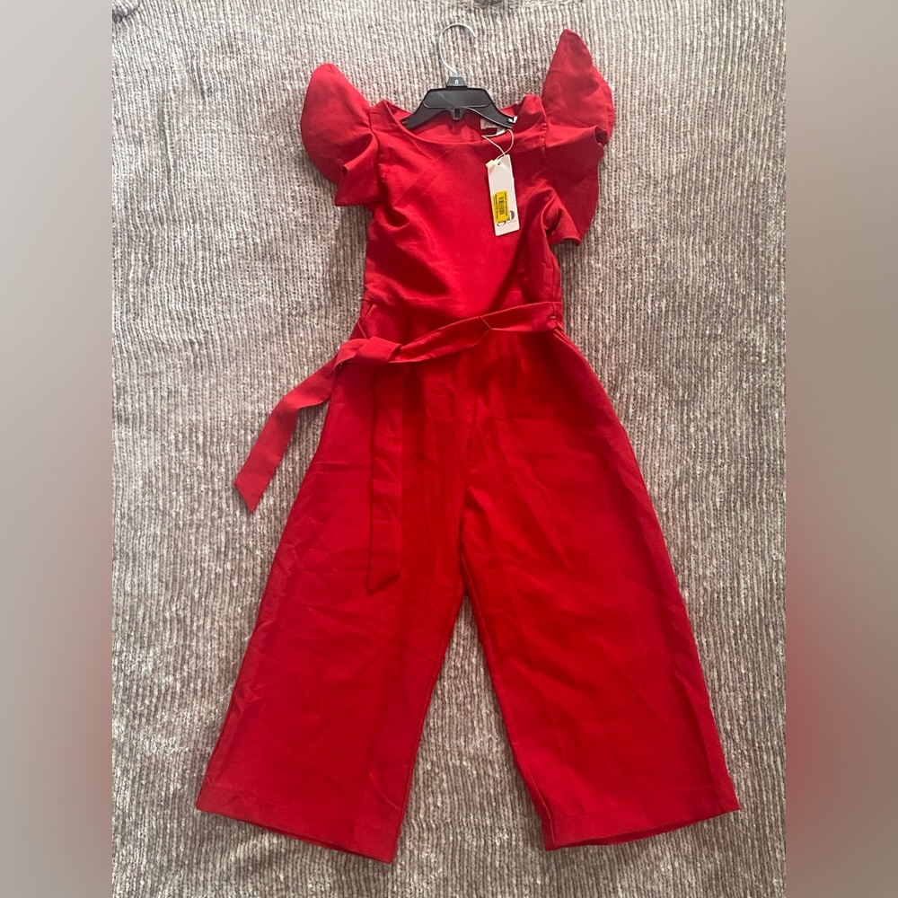 Elegant Red Puff Sleeve Bodysuit